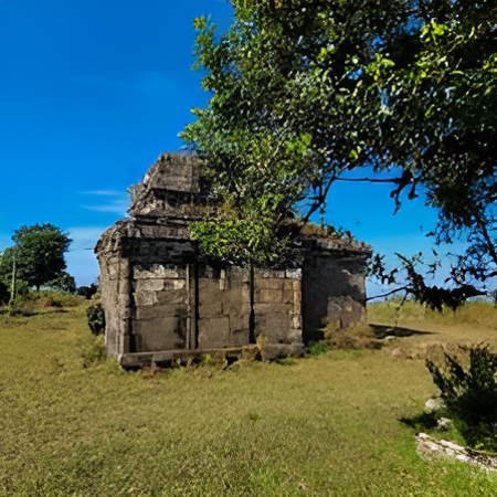 Mangaladevi Temple in Periyar Tiger Reserve surrounded by forest hills
