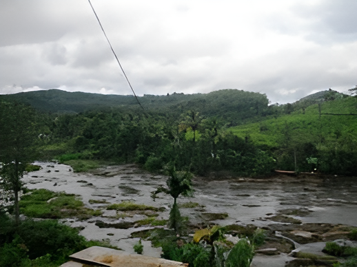 Periyar River flowing through Vandiperiyar in Kerala
